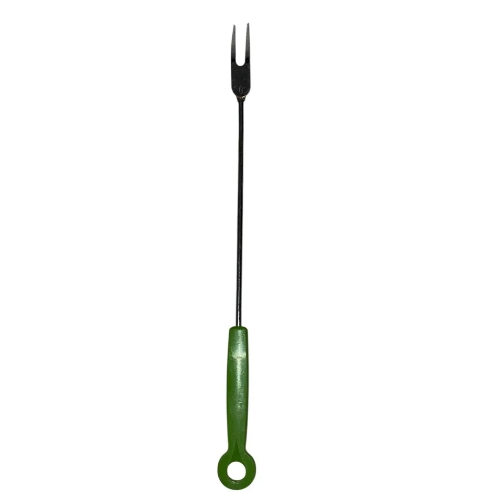 Vintage Ekco Green Grilling Serving Fork Made In USA 19